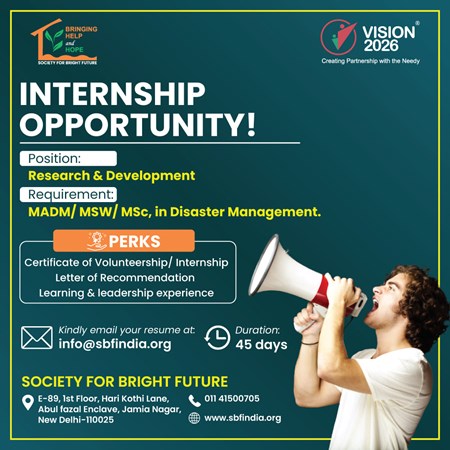 Society for Bright Future Internship Opportunity